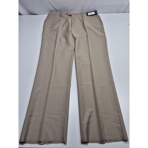 Galante Dress Pants Men's 44x36 Beige Wool Flat Front Unhemmed Italy NWT